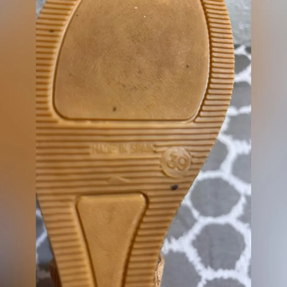Tan Espadrille Wedge Shoes with Jute Heel Anthropologie brand Gainno md in Spain